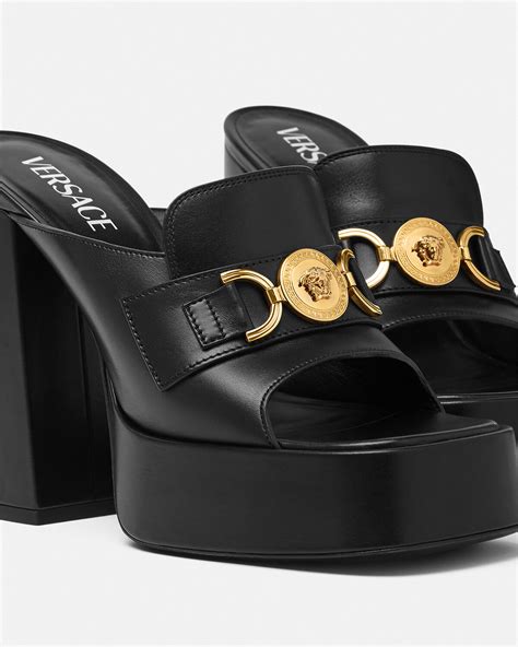 versace medusa head mule slippers|versace medusa shoes.